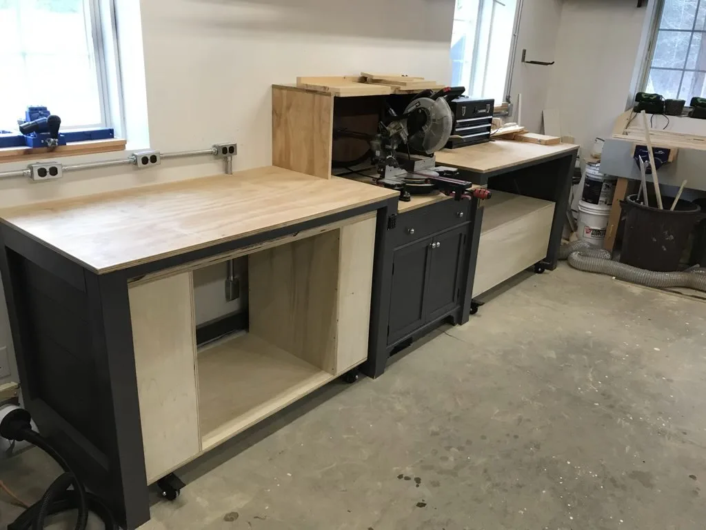 Rolling Cabinets Under Miter Saw Station