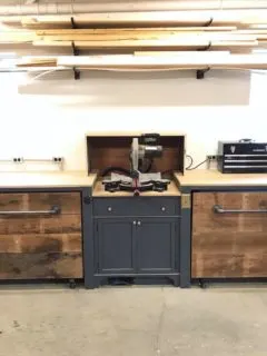 Miter Saw Station with roll out carts