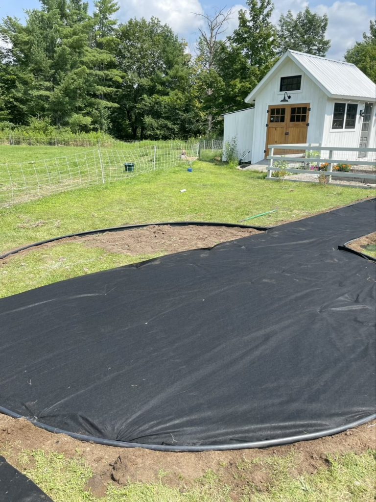 laying geotextile fabric