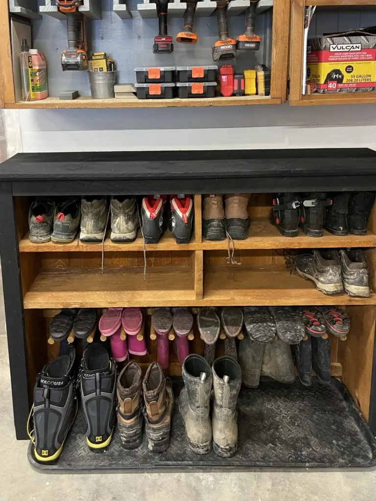 DIY Freestanding Boot Rack