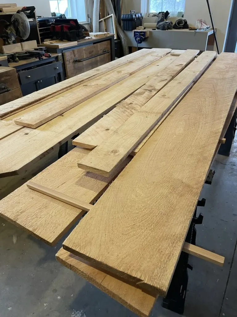 Rough cut pine board
