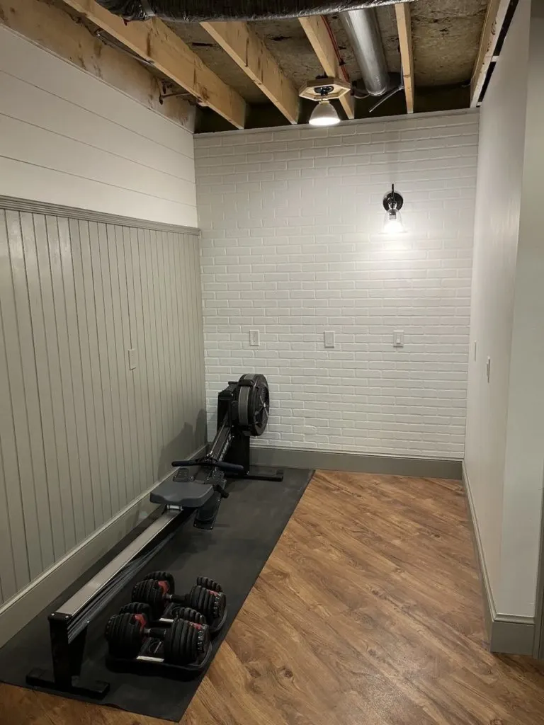 paneling basement mudroom gym