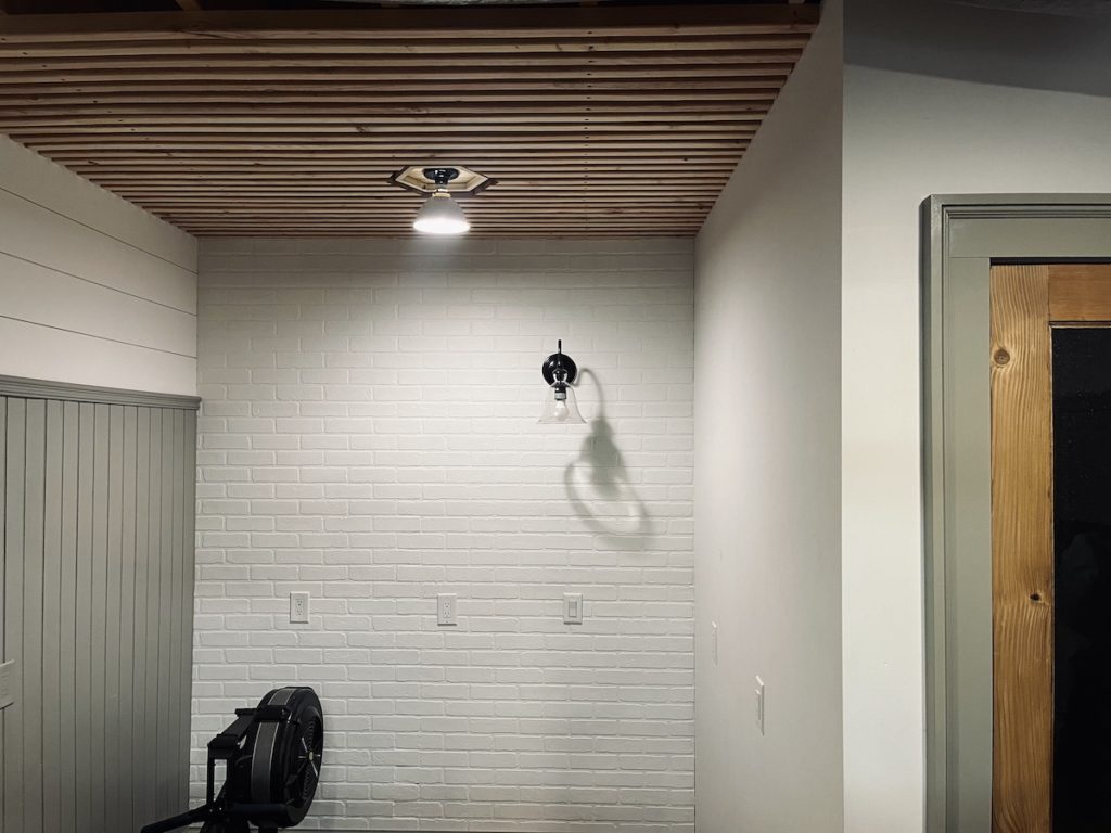 Removable basement ceiling with slats