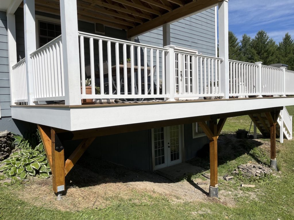 Porch column wraps on side deck