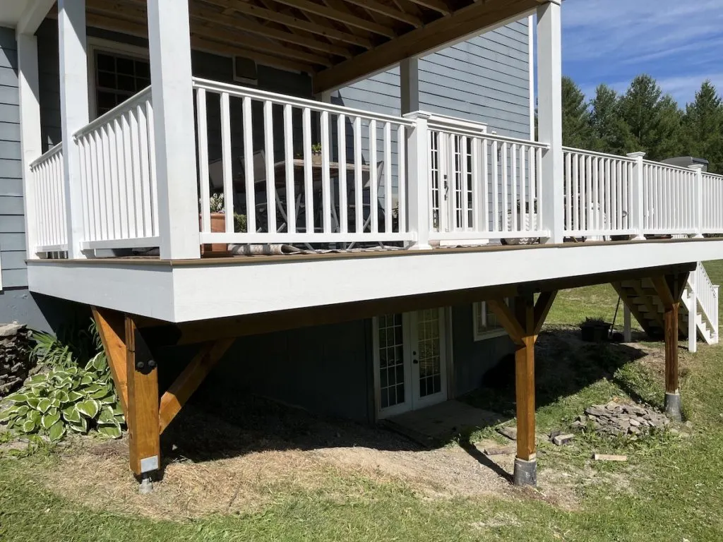 Stained deck supports
