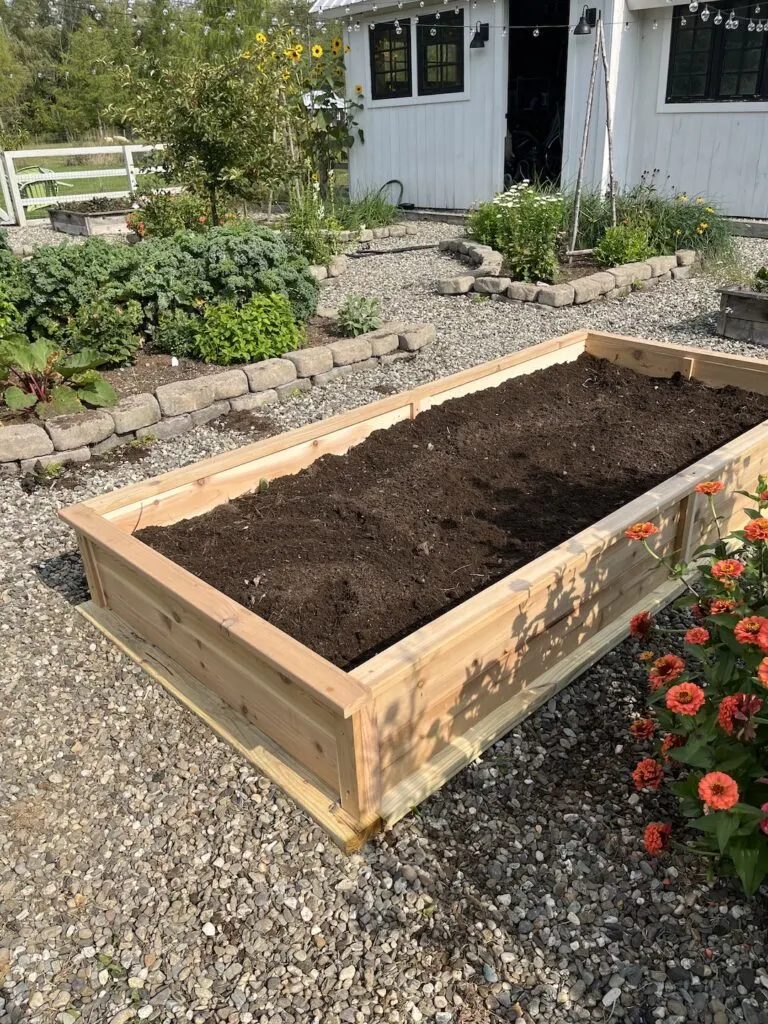 Finished cedar raised garden bed