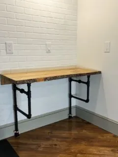 DIY Live Edge Folding Wall Desk