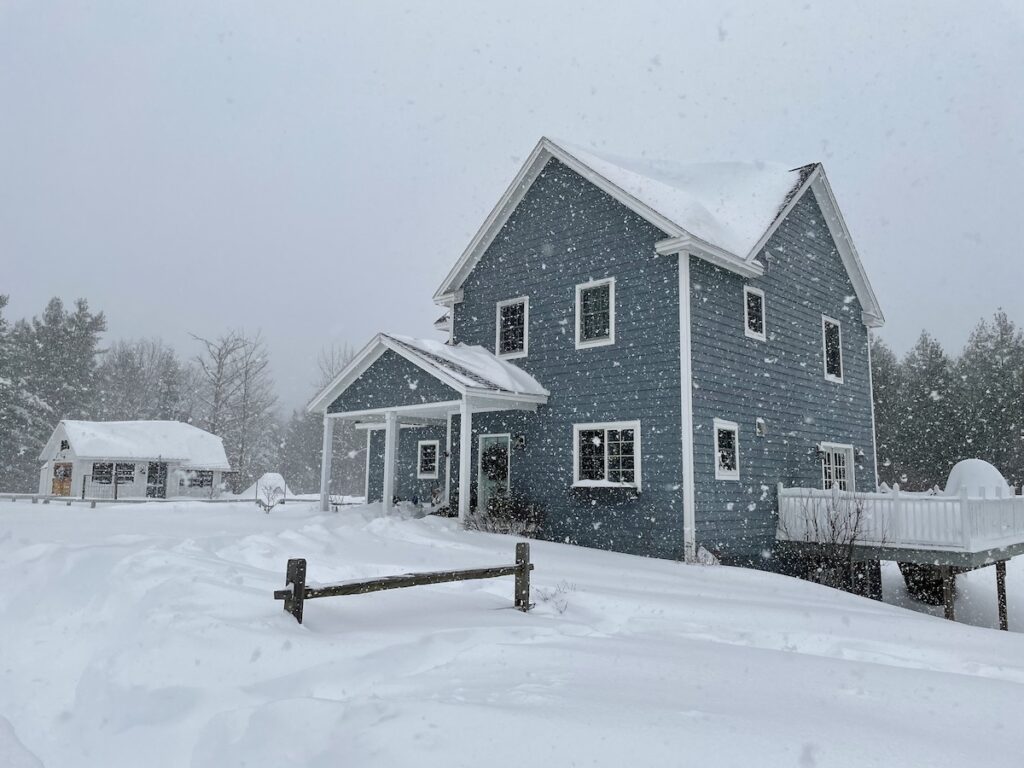 Farmhouse in the snow