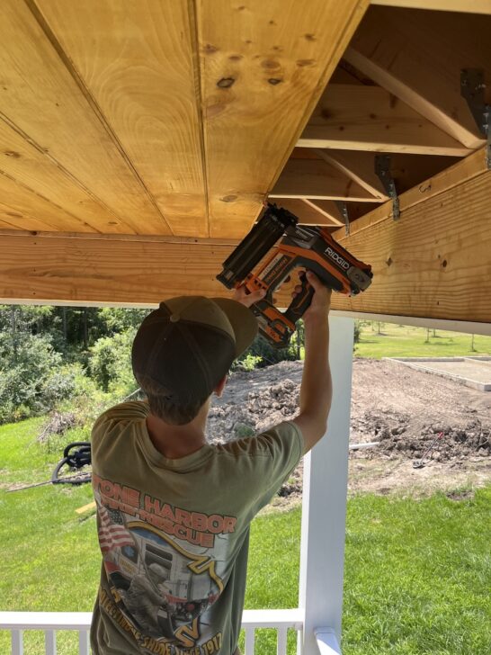 How to DIY an Outdoor Tongue and Groove Ceiling » Tree Farm Design Co.