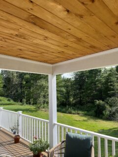 Tongue and groove pine porch ceiling