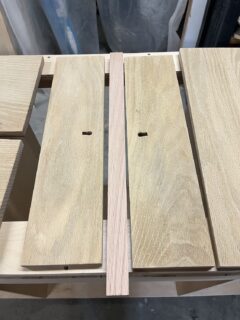 bleached red oak drawer fronts