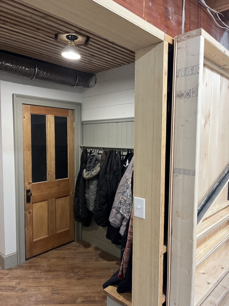 plywood covering door opening