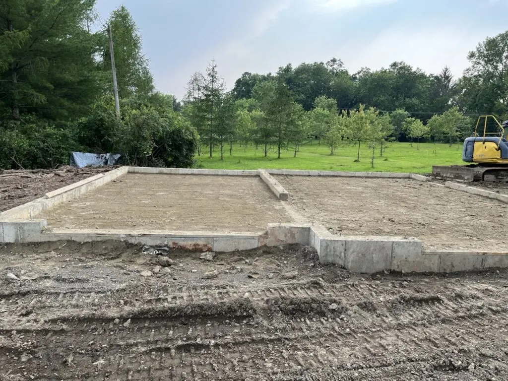 Concrete pad for garage