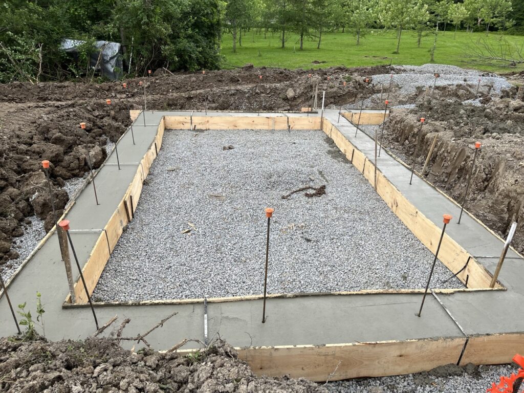 Garage footers poured