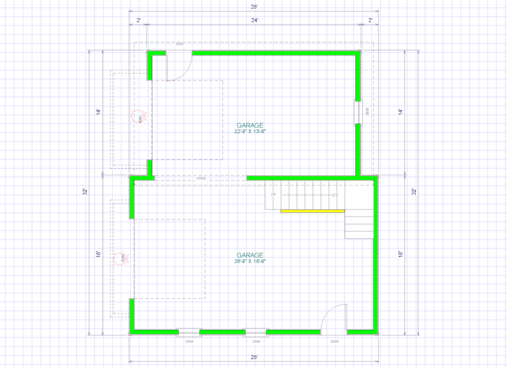 Two car garage layout