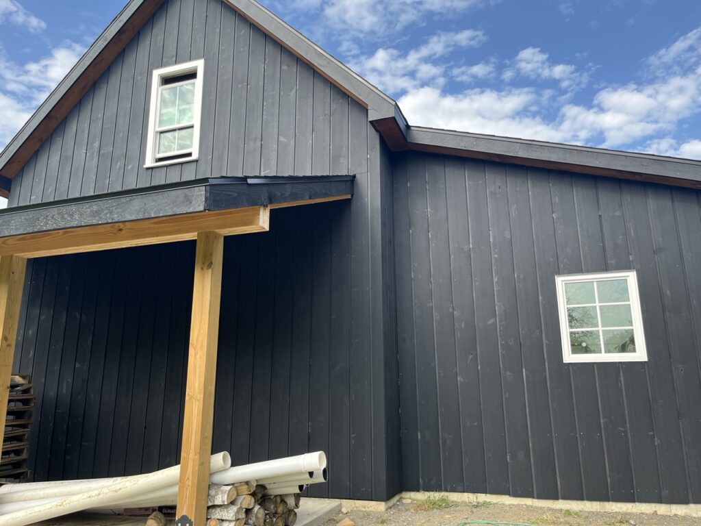 Back side of barn style garage