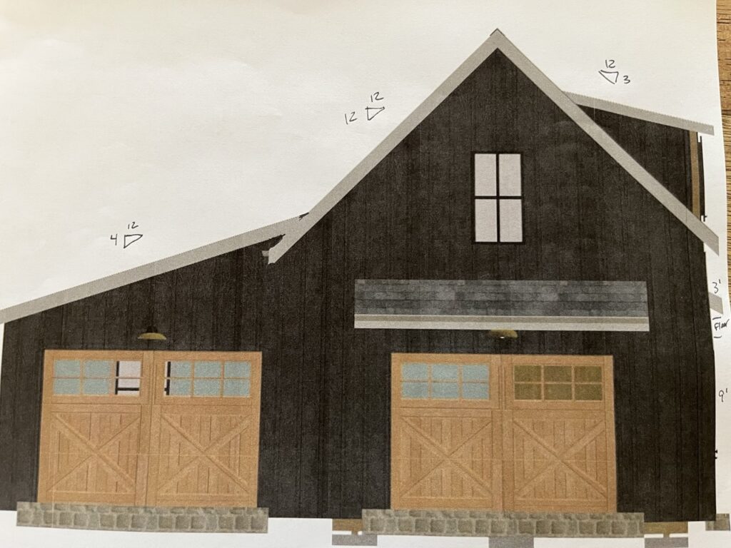 Front view of garage design